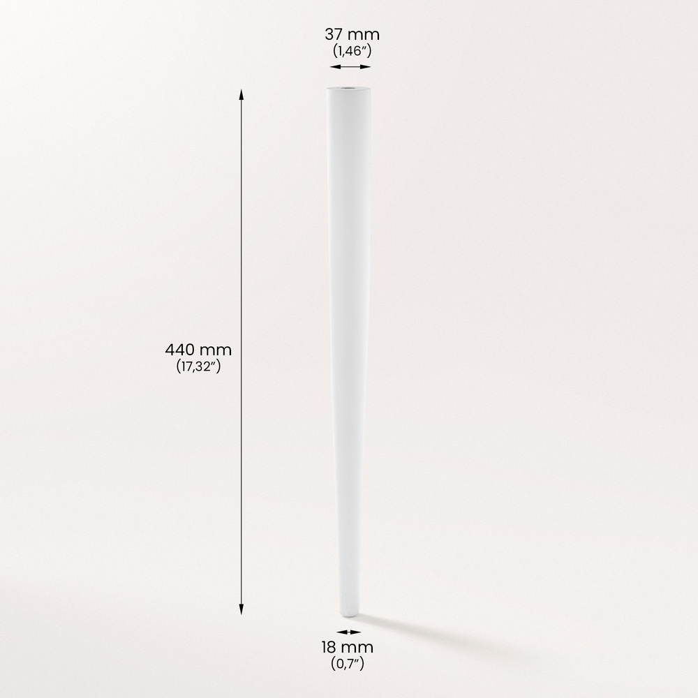 Carl 440 White - Coffee table leg in ash wood