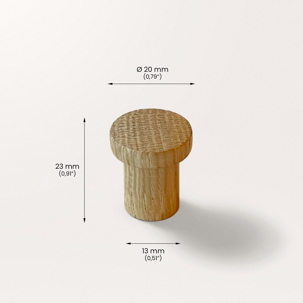 Lilian 20Ø Walnut finish - Knob in ash wood