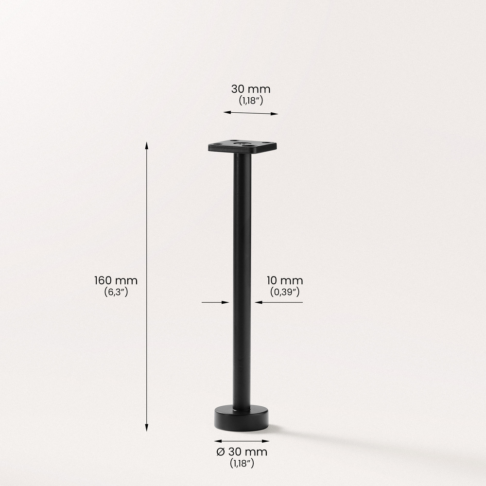 Prettypegs - Clas 100 - Furniture Leg In Steel Prettypegs - Clas 100 - Furniture Leg In Steel