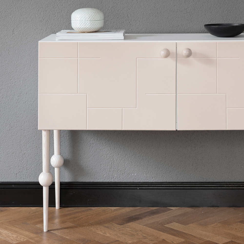 Otto 450 White - Coffee table leg in ash wood